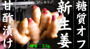 【糖質オフ】自家製ガリの作り方。新生姜を楽しむ最高の１品！作り置きでお酒のアテにもピッタリ☆
