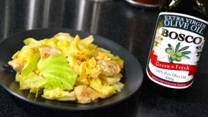 ささみとキャベツのオリーブオイル油炒め