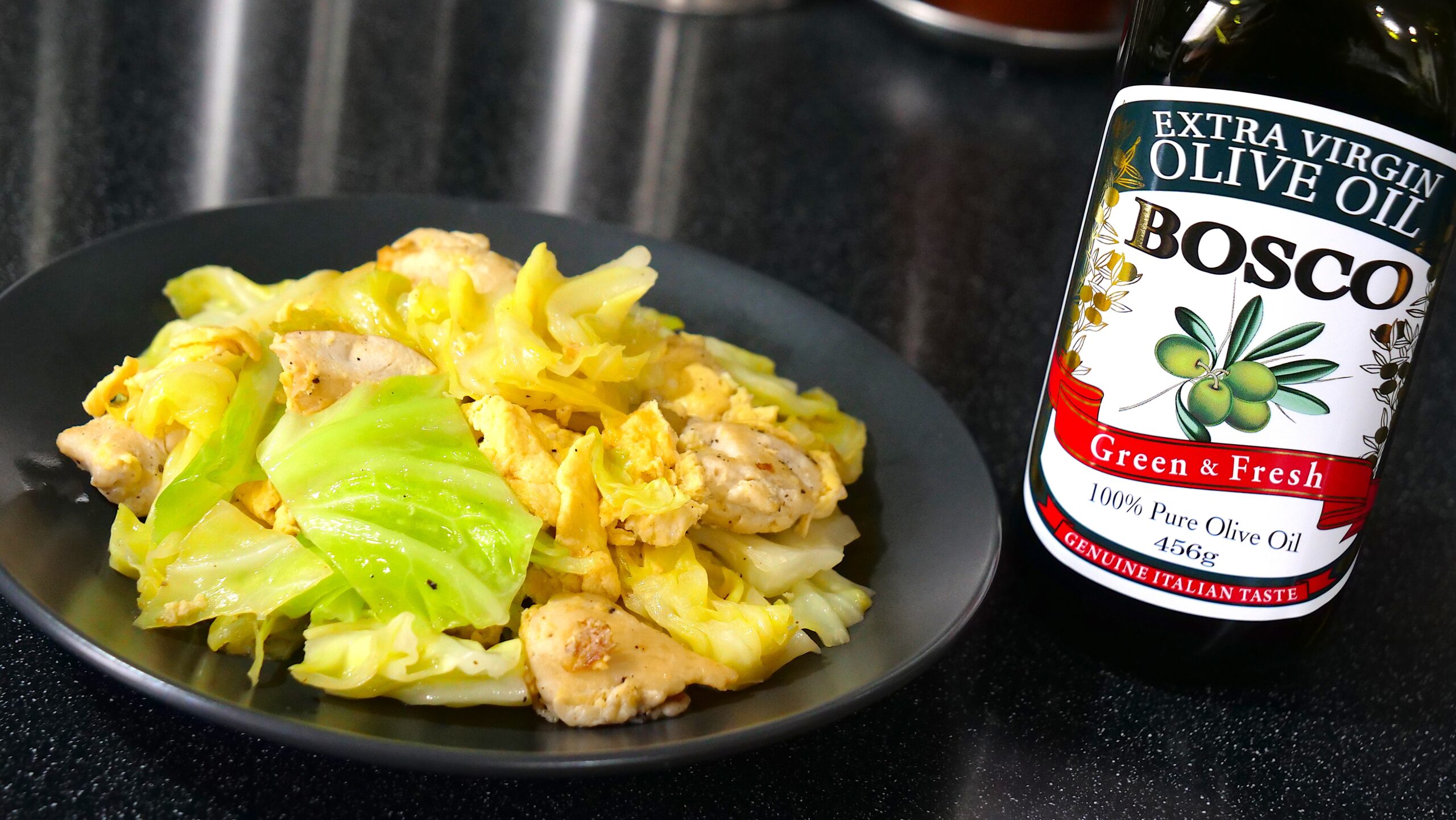 ささみとキャベツのオリーブオイル油炒め