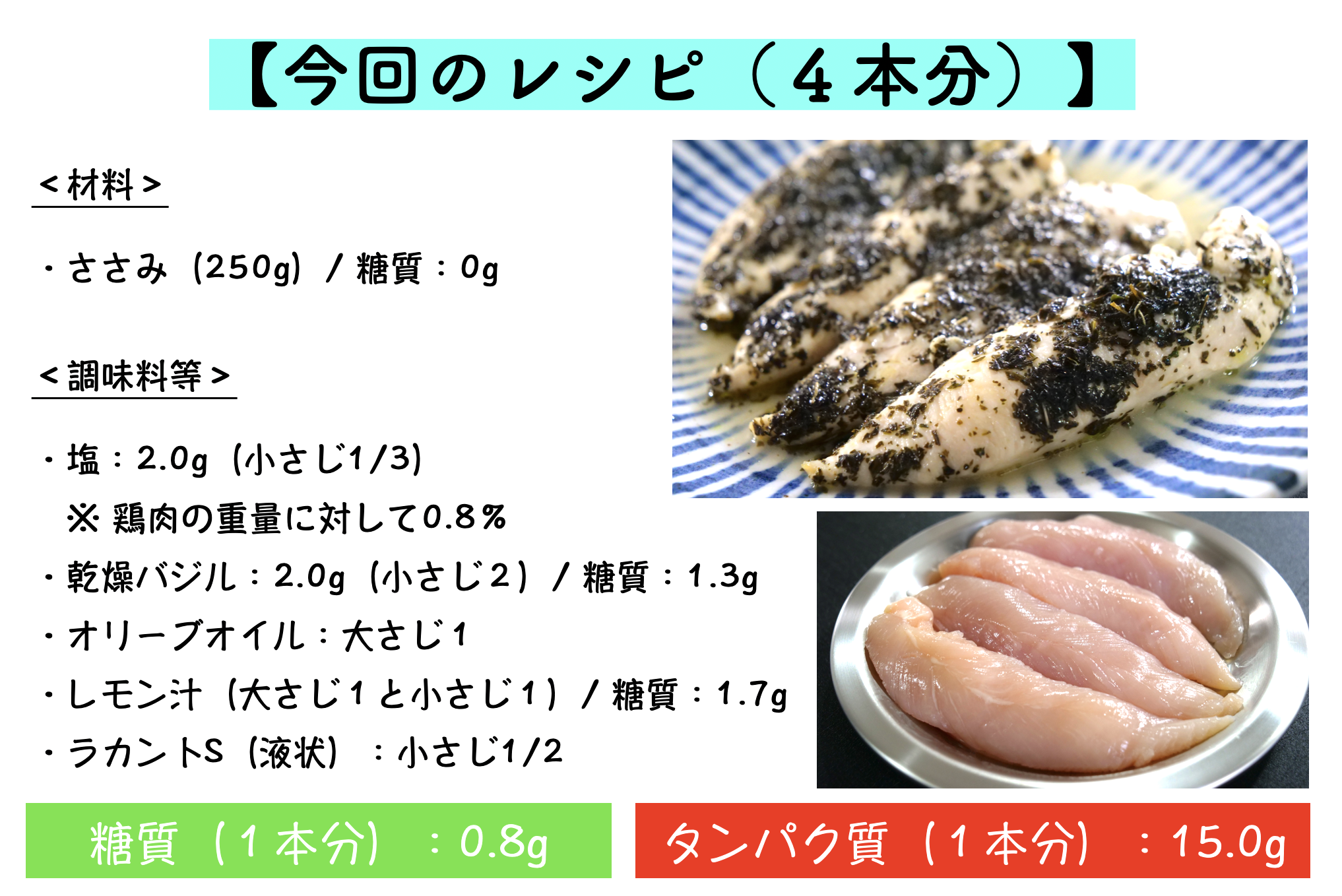 ささみのレモンバジルソテーの作り方