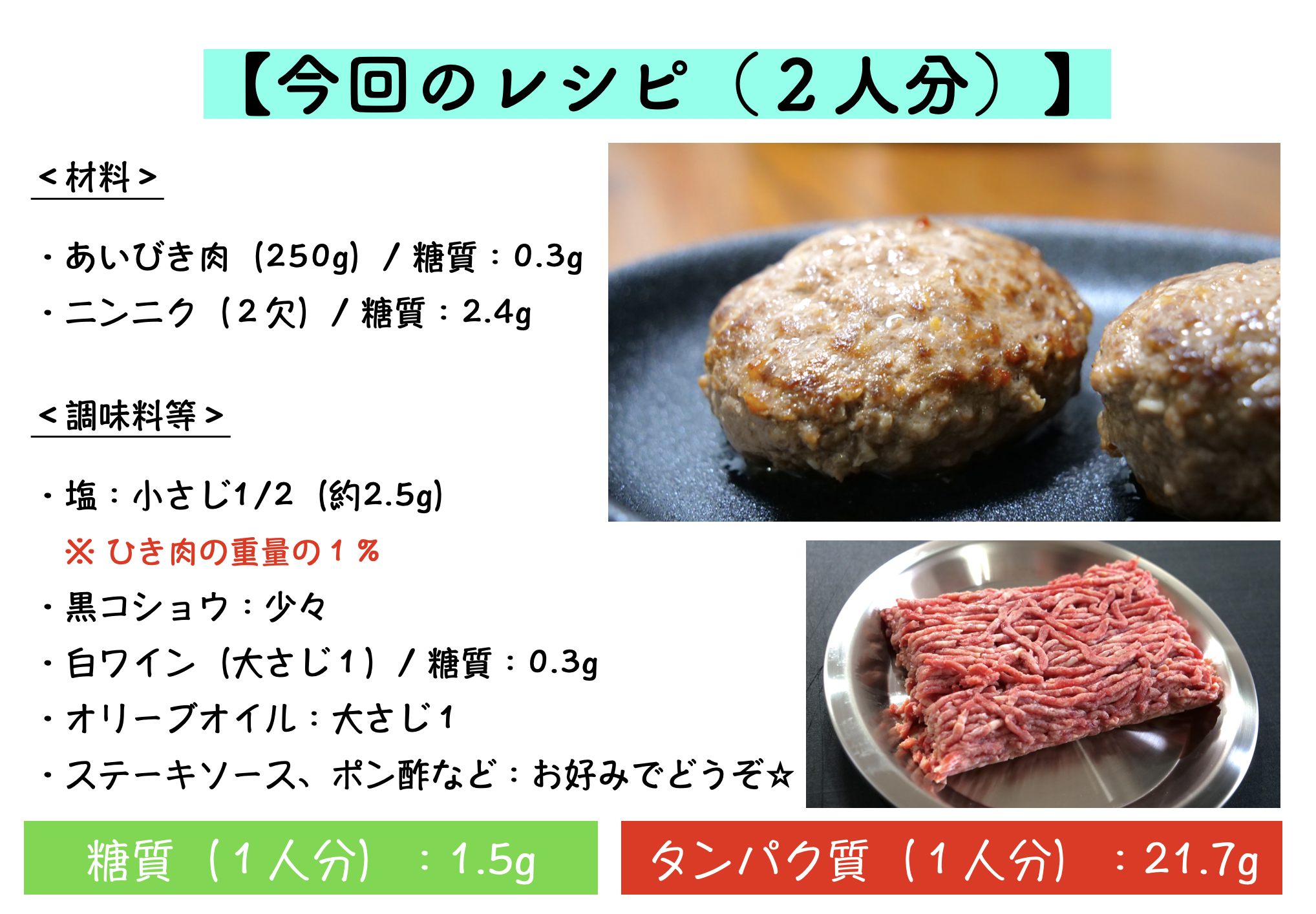 ステーキバーグのレシピ